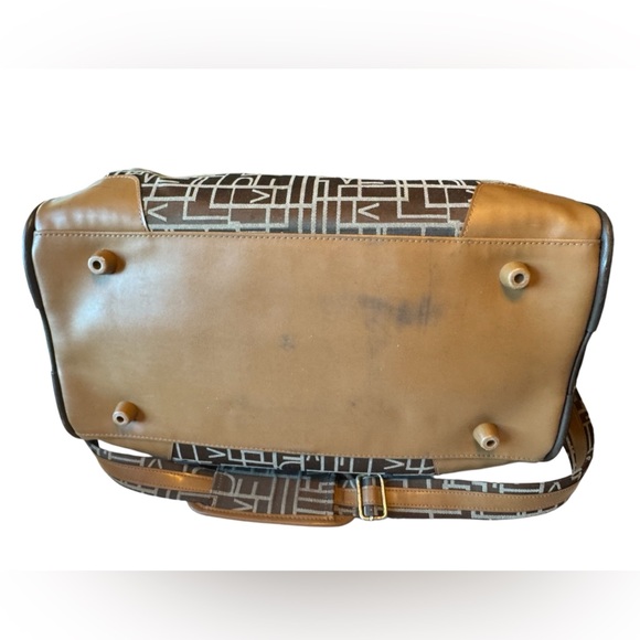 Vintage Diane Von Furstenberg DVF Logo Pattern Overnight Tote Travel Bag - Picture 6 of 11